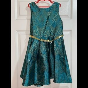 Metallic Gold and Green Dress